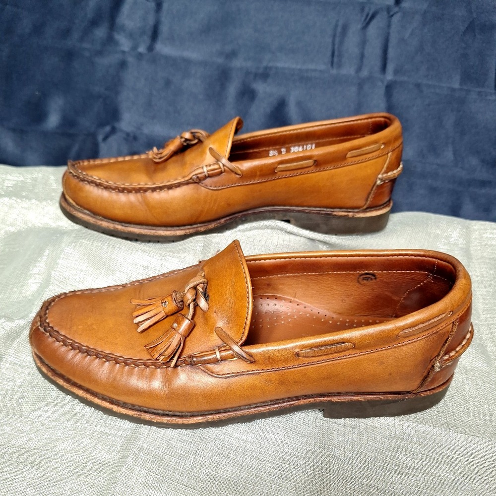 Allen Edmonds 8 1/2 D Kingsfield Loafers Slip-on Brown Tassel Moc Toe Mens 8.5